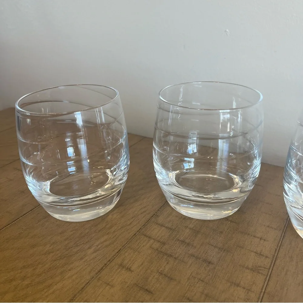 Pier 1 white swirl glasses